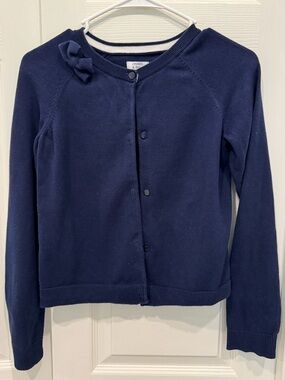 crown & ivy Navy Bow-Accent Cardigan
